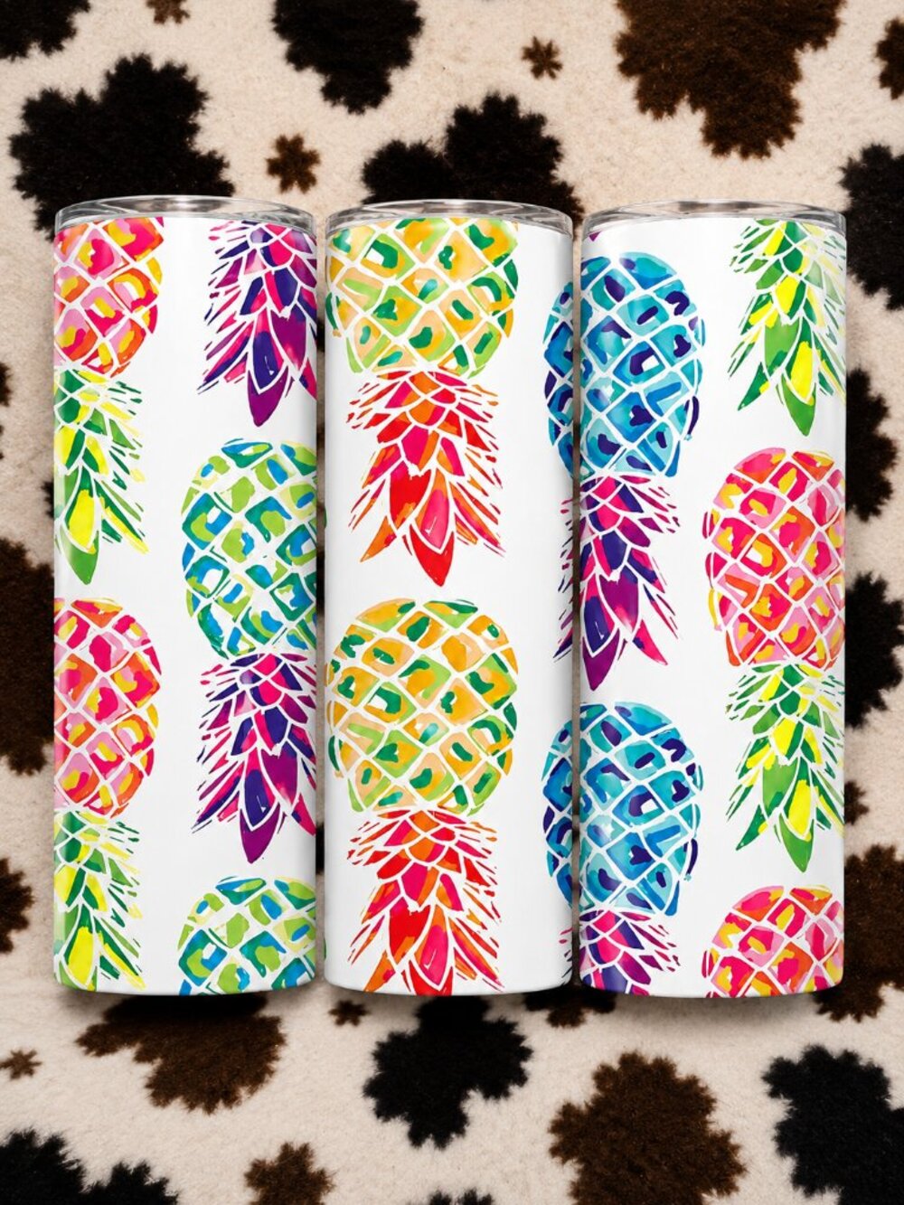 Upside Down Pineapple Colorful 20oz Skinny Tumbler Insulated Drinkware Cup